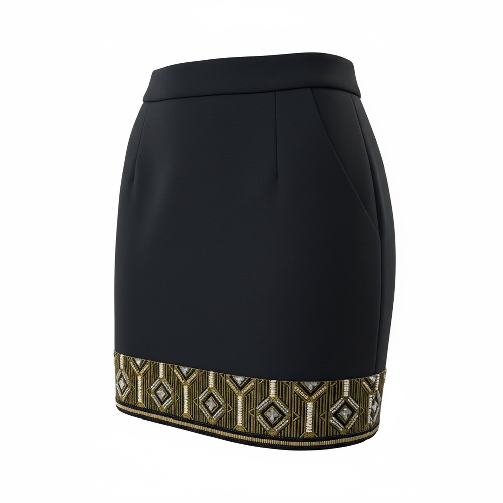 Sass and Bide Embellished Mini Skirt  Navy Beaded Size 2 Quiet Luxury